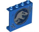 Panel 1 x 4 x 3 with Side Supports - Hollow Studs with Jurassic World Logo Pattern