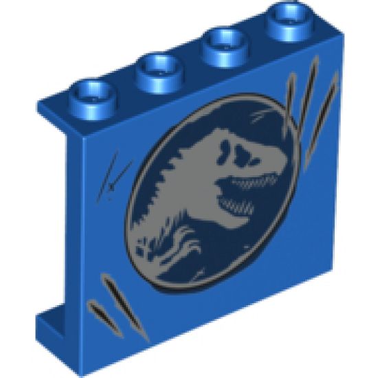 Panel 1 x 4 x 3 with Side Supports - Hollow Studs with Jurassic World Logo Pattern