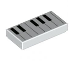 Tile 1 x 2 with Black and White Piano Keys Pattern