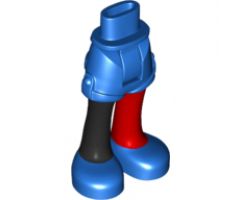 Mini Doll, Legs with Hips and Shorts, Black Right Leg, Red Left Leg, Blue Shoes Pattern