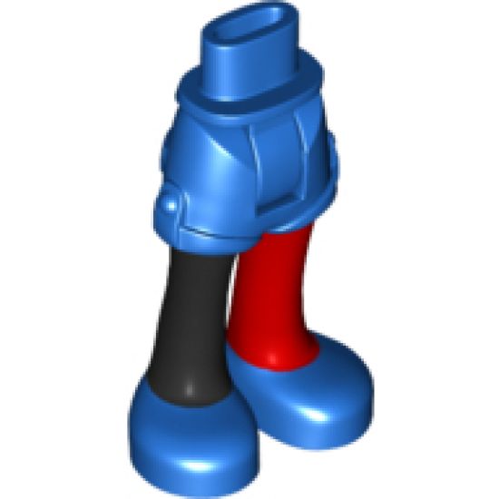 Mini Doll, Legs with Hips and Shorts, Black Right Leg, Red Left Leg, Blue Shoes Pattern