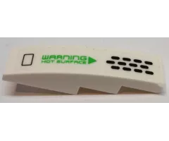 Slope, Curved 4 x 1 with Black Vents and Bright Green 'WARNING HOT SURFACE' Pattern Model Right Side (Sticker) - Set 70704