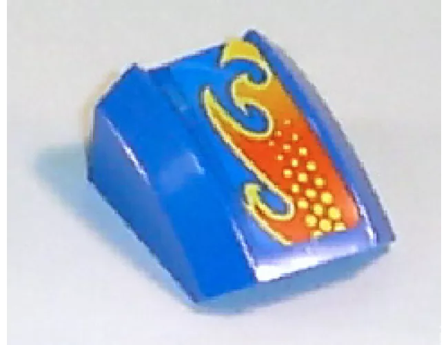 Slope, Curved 2 x 2 Lip with Flame Pattern Model Left (Sticker) - Set 8668