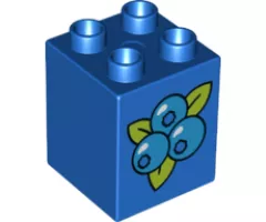 Duplo, Brick 2 x 2 x 2 with Blueberries Pattern