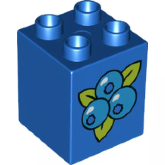 Duplo, Brick 2 x 2 x 2 with Blueberries Pattern