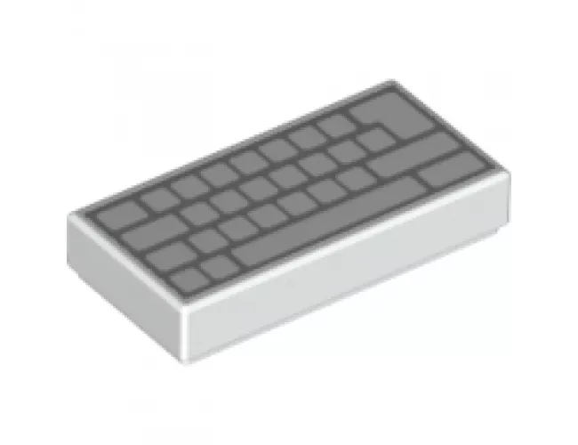 Tile 1 x 2 with Computer Keyboard Blank Keys Pattern