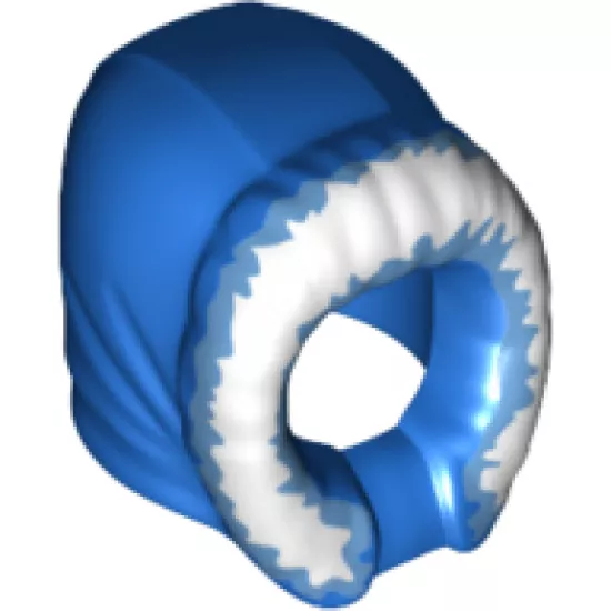 Minifigure, Headgear Hood Fur-lined, Short, Narrow Facial Opening with Bright Light Blue Fur Edge Pattern