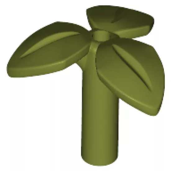 Plant Stem with 3 Leaves and Bottom Pin