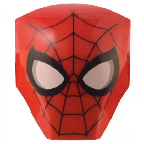 Large Figure Armor, Smooth with 2 x 2 Round Brick Attachment with Black Spider Web Spider-Man Mask Pattern