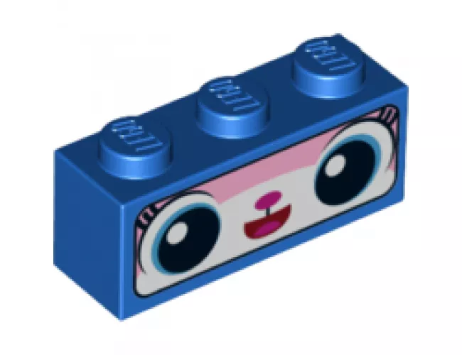 Brick 1 x 3 with Cat Face with Black Border Pattern (Astro Kitty)