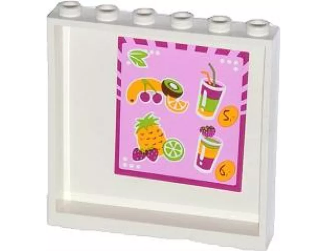 Panel 1 x 6 x 5 with Fruits, Drinks and Prices Pattern on Inside (Sticker) - Set 41035