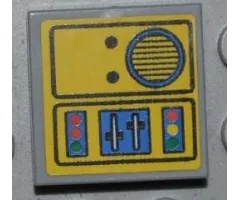 Tile 2 x 2 with Crane Control Panel with Speaker Pattern Model Left Side (Sticker) - Set 4645