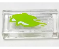 Tile 1 x 2 with Lime Liquid Pattern (Sticker) - Set 70165