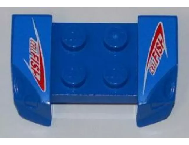 Vehicle, Mudguard 2 x 4 with Headlights Overhang with Red 'CELLFISH' Pattern on Both Sides (Stickers) - Set 8126