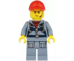 Ocean Submarine Pilot - Male, Harness, Sand Blue Legs with Pockets, Red Cap, Headset