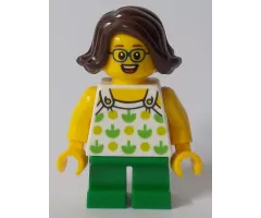 Child Girl with Halter Top with Green Apples and Lime Spots, Green Short Legs