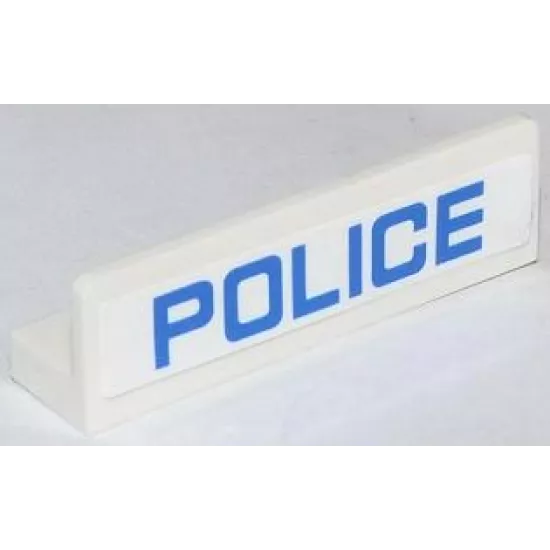 Panel 1 x 4 x 1 with Blue 'POLICE' Thin Narrow Font on White Background Pattern (Sticker) - Set 60042