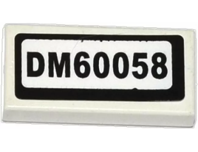 Tile 1 x 2 with 'DM60058' Pattern (Sticker) - Set 60058