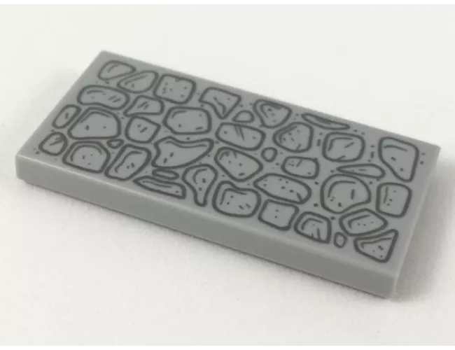 Tile 2 x 4 with Dark Bluish Gray Cobblestone Outlines Pattern