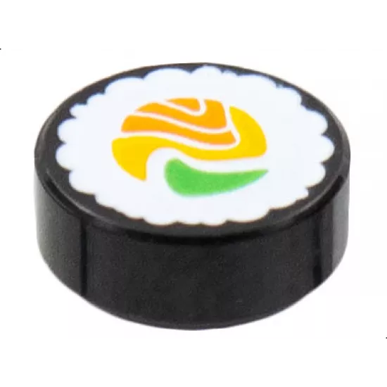 Tile, Round 1 x 1 with Sushi Roll Pattern