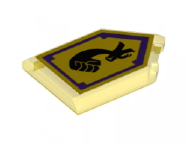Tile, Modified 2 x 3 Pentagonal with Nexo Power Shield Pattern - Mightiness