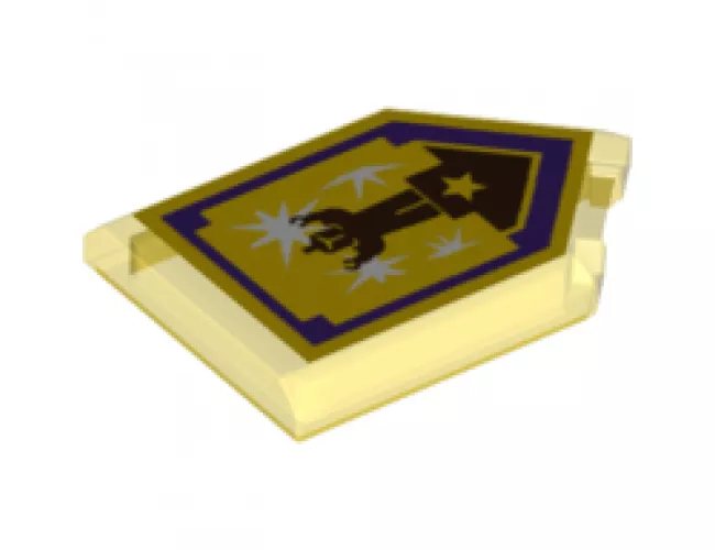 Tile, Modified 2 x 3 Pentagonal with Nexo Power Shield Pattern - Standing Ovation