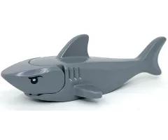 Shark with Rounded Nose and Debossed Gills with Black Eyes and White Partial Circle Pupils Pattern