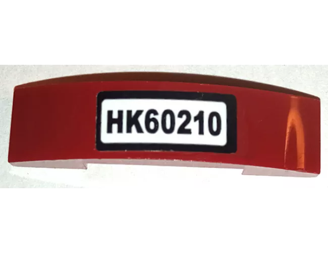 Slope, Curved 4 x 1 x 2/3 Double with 'HK60210' Pattern (Sticker) - Set 60210
