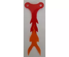Plastic Part for Set 70674 - Cobra Tongue with Red, Trans-Orange, and Trans-Red Flames Pattern