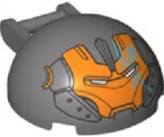 Windscreen 4 x 4 x 1 2/3 Canopy Half Sphere with Bar Handle and Orange Iron Man Face Pattern