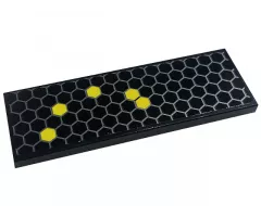 Tile 2 x 6 with Honeycomb with 5 Yellow Hexagons Pattern (Sticker) - Set 76904