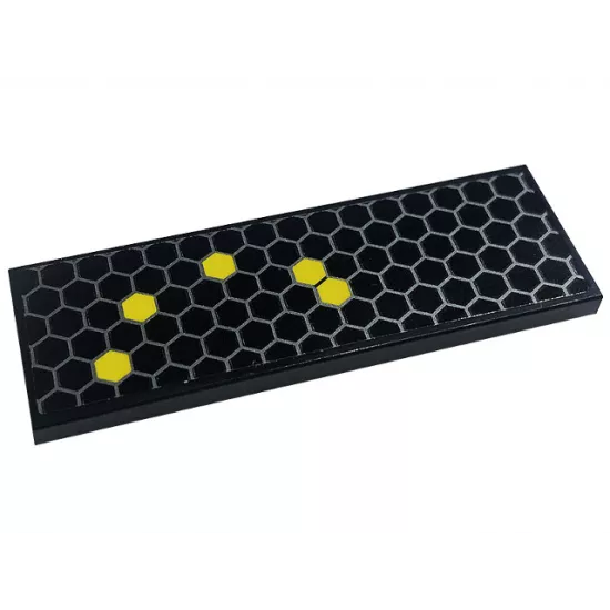 Tile 2 x 6 with Honeycomb with 5 Yellow Hexagons Pattern (Sticker) - Set 76904