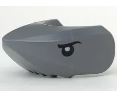 Shark Head with Rounded Nose (without Molded Eyes) with Black Eyes Pattern