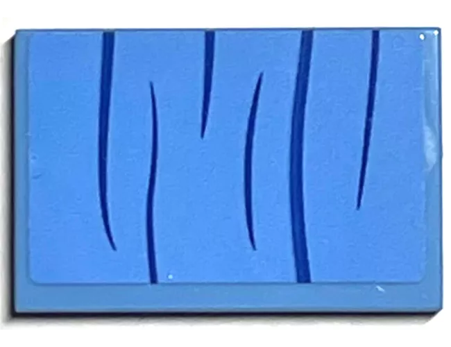 Tile 2 x 3 with Curtain with Dark Blue Curved Lines Bottom Half Pattern (Sticker) - Set 76398