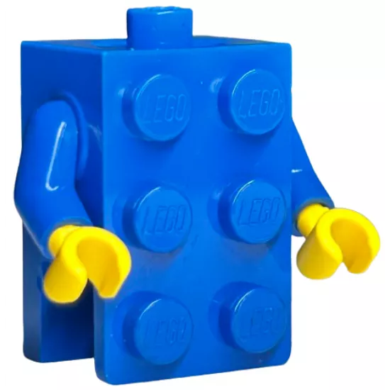 Torso, 2 x 3 Brick Costume / Blue Arms / Yellow Hands