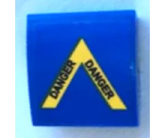 Slope, Curved 2 x 2 with Yellow Arrow with 'DANGER' Pattern (Sticker) - Set 60208