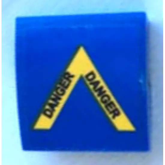 Slope, Curved 2 x 2 with Yellow Arrow with 'DANGER' Pattern (Sticker) - Set 60208