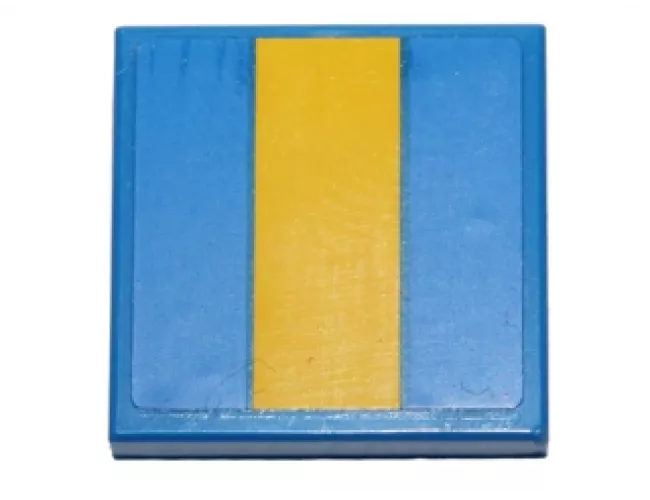 Tile 2 x 2 with Yellow Stripe Pattern (Sticker) - Set 40192