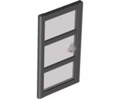 Door 1 x 4 x 6 with 3 Panes with Molded Trans-Brown Glass with Stud Handle Pattern