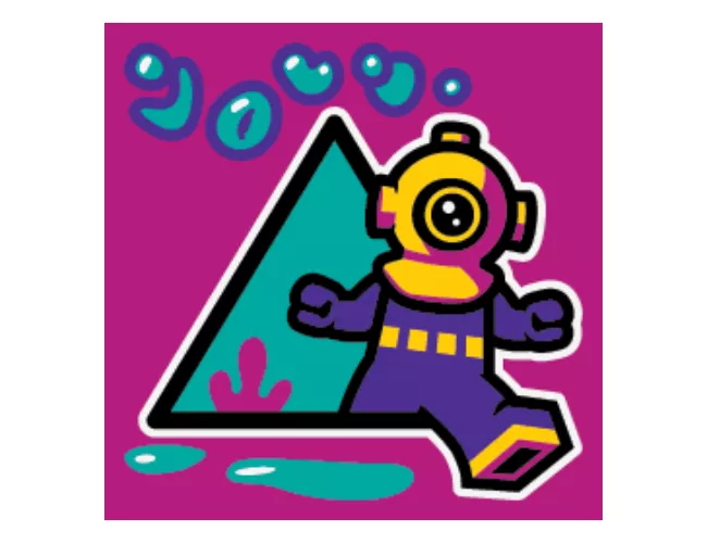Tile 2 x 2 with BeatBit Album Cover - Deep Sea Diver Pattern