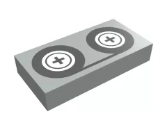 Tile 1 x 2 with Black Tape Reels Pattern