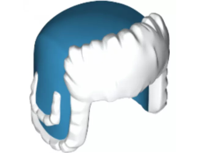 Minifigure, Headgear Ushanka Hat with Dark Azure Pattern