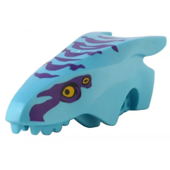 Dragon Head (Avatar Ikran) Jaw Upper with Dark Purple Stripes and Bright Light Orange Eyes Pattern