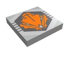 Tile 2 x 2 with Black and Orange UFO Logo Pattern