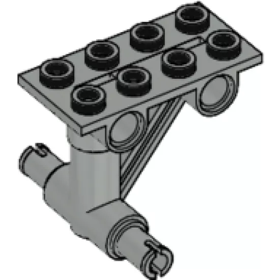 Aircraft Plate, Modified 2 x 4 Thin with Bottom Struts to Pins