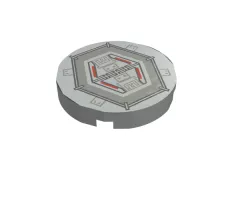 Tile, Round 2 x 2 with Hatch Hexagonal Pattern