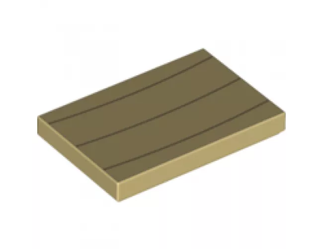Tile 2 x 3 with 3 Dark Tan Curved Lines Pattern (Boom Boom)