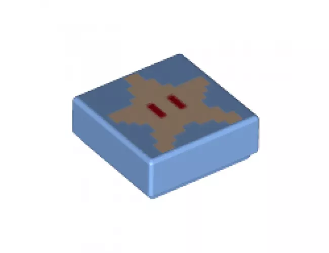 Tile 1 x 1 with Super Mario Pixelated Super Star Pattern