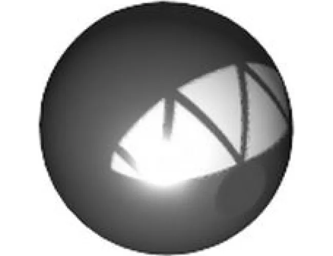 Technic Ball Joint with White Triangles Pattern (Super Mario Chain Chomp Teeth)