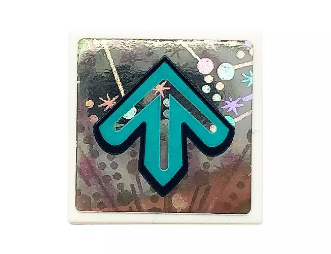 Tile 2 x 2 with Medium Azure Arrow Pattern (Sticker) - Set 41375